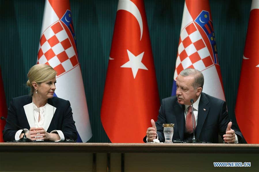 TURKEY-ANKARA-CROATIA-PRESIDENTS-PRESS