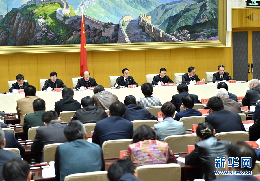 1月13日，中共中央政治局委員、中宣部部長、全國&ldquo;掃黃打非&rdquo;工作小組組長劉奇葆在北京出席第三十次全國&ldquo;掃黃打非&rdquo;工作電視電話會議。新華社記者 李濤 攝