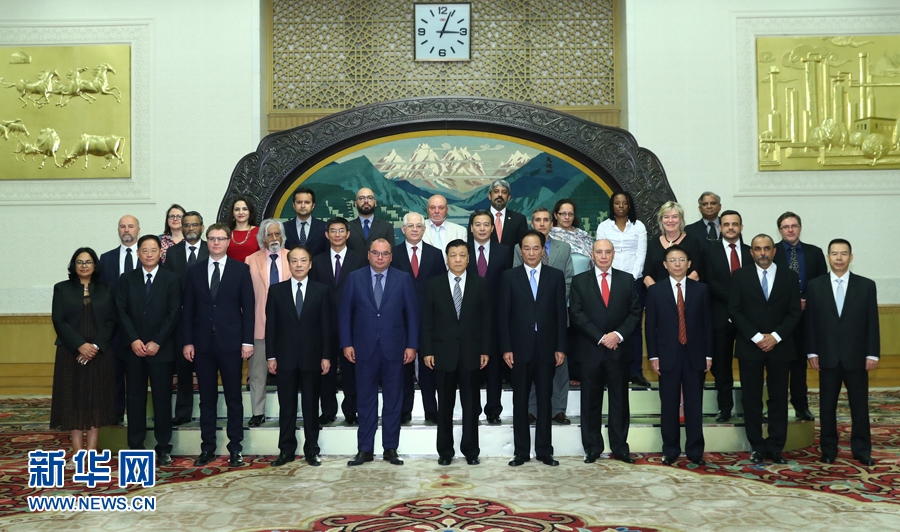 6月7日，中共中央政治局常委、中央書記處書記劉云山在北京會見金磚國家媒體高端論壇的媒體代表。新華社記者 謝環(huán)馳 攝