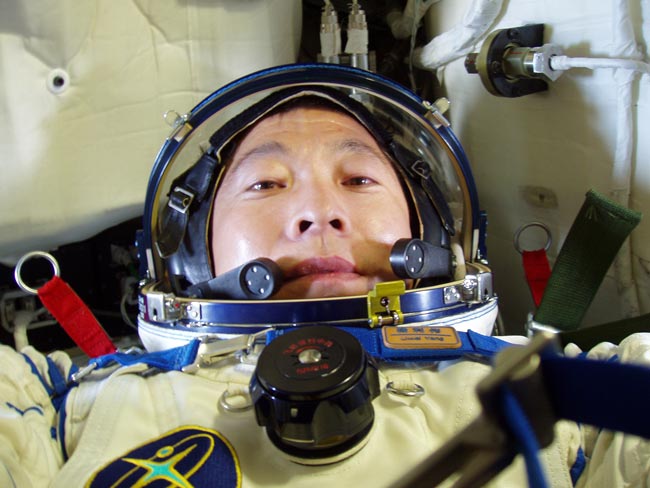 楊利偉在神舟五號上。
