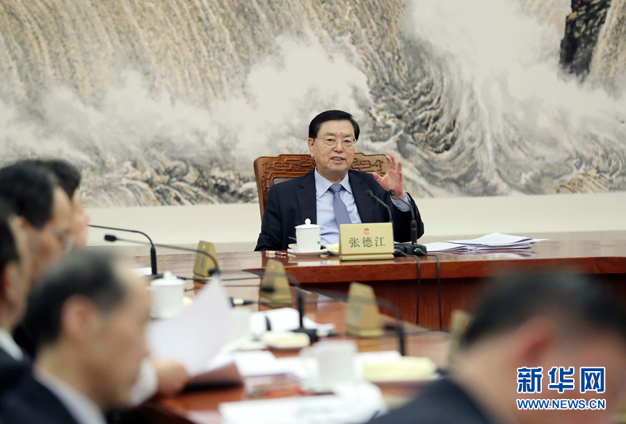 2月11日，十二屆全國人大常委會第一百一十一次委員長會議在北京人民大會堂舉行。會議決定，十二屆全國人大常委會第三十三次會議于2月23日至24日舉行。張德江委員長主持會議。新華社記者 劉衛(wèi)兵 攝