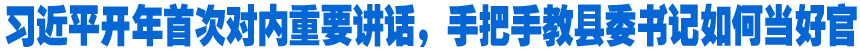 習(xí)近平開(kāi)年首次對(duì)內(nèi)重要講話，手把手教縣委書(shū)記如何當(dāng)好官
