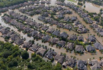 航拍美國(guó)得州颶風(fēng)災(zāi)區(qū)