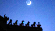 &ldquo;木星合月&rdquo;天象現(xiàn)蒼穹