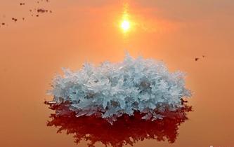 山西運城鹽湖綻放美麗&ldquo;硝花&rdquo;