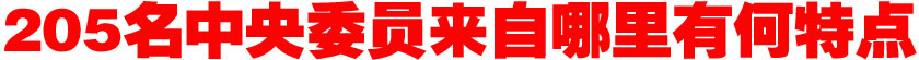 205名中央委員來自哪里？有何特點？