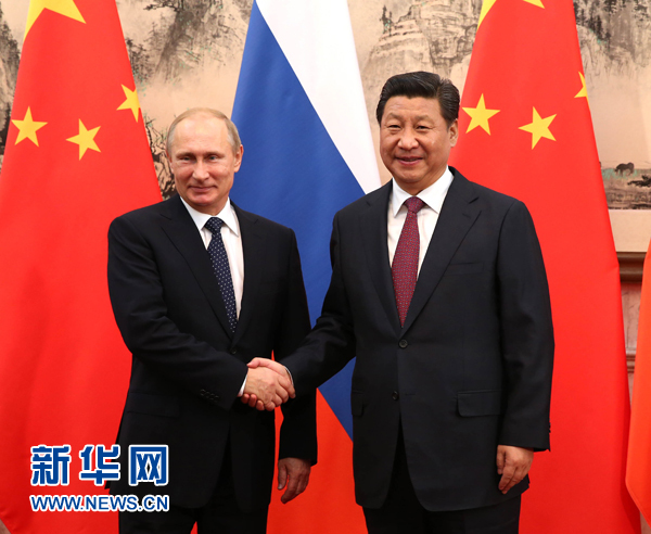 11月9日，國家主席習(xí)近平在北京釣魚臺國賓館會見俄羅斯總統(tǒng)普京。新華社記者 蘭紅光 攝