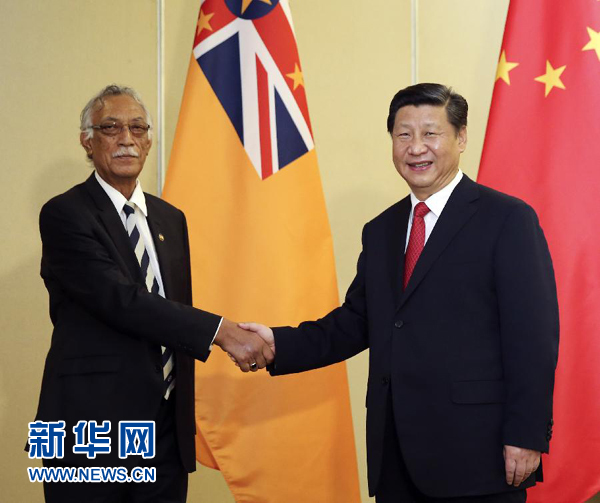 11月22日，國(guó)家主席習(xí)近平在斐濟(jì)楠迪會(huì)見紐?？偫硭Ｐ氯A社記者姚大偉攝 