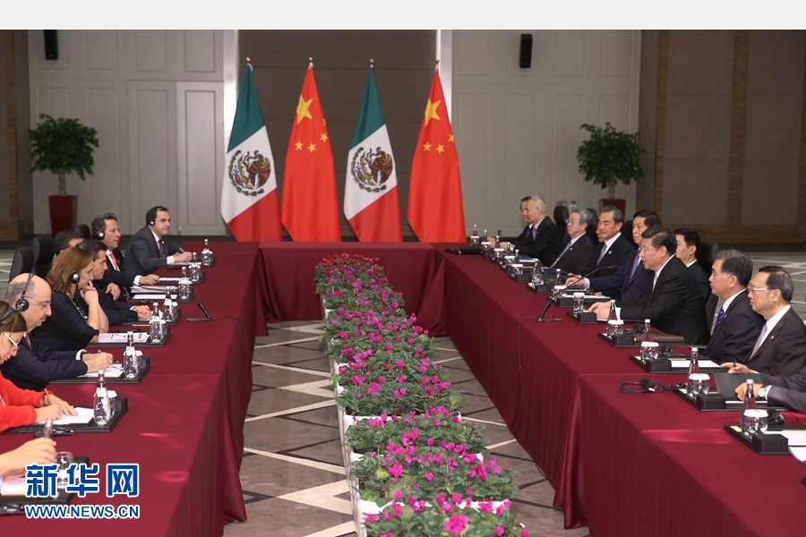11月16日，國家主席習近平在土耳其安塔利亞會見墨西哥總統(tǒng)培尼亞。 新華社記者 馬占成 攝