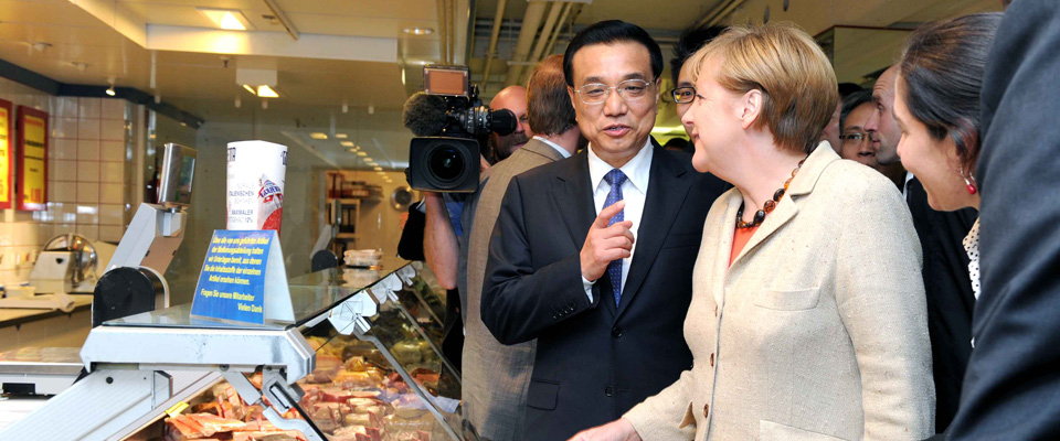 默克爾同李克強柏林&ldquo;逛&rdquo;超市